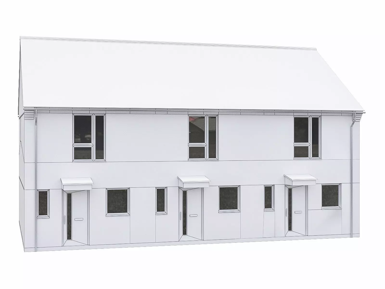 Neighborhood Houses P18 Low-poly 3D model_0