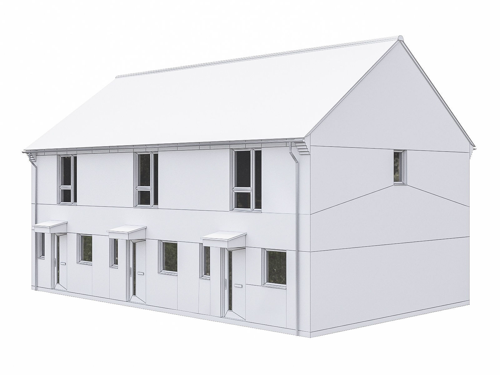 Neighborhood Houses P18 Low-poly 3D model_3