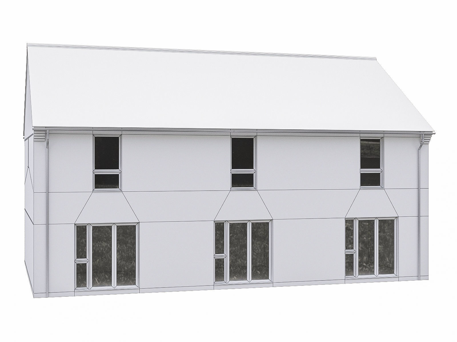 Neighborhood Houses P18 Low-poly 3D model_1