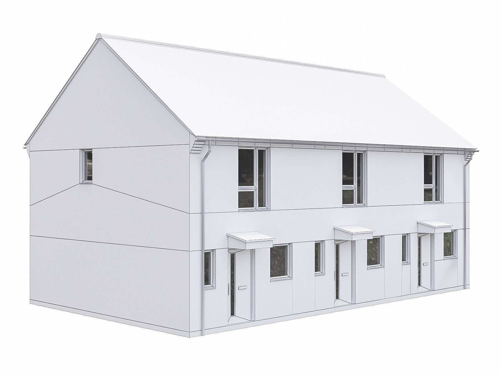 Neighborhood Houses P18 Low-poly 3D model_2