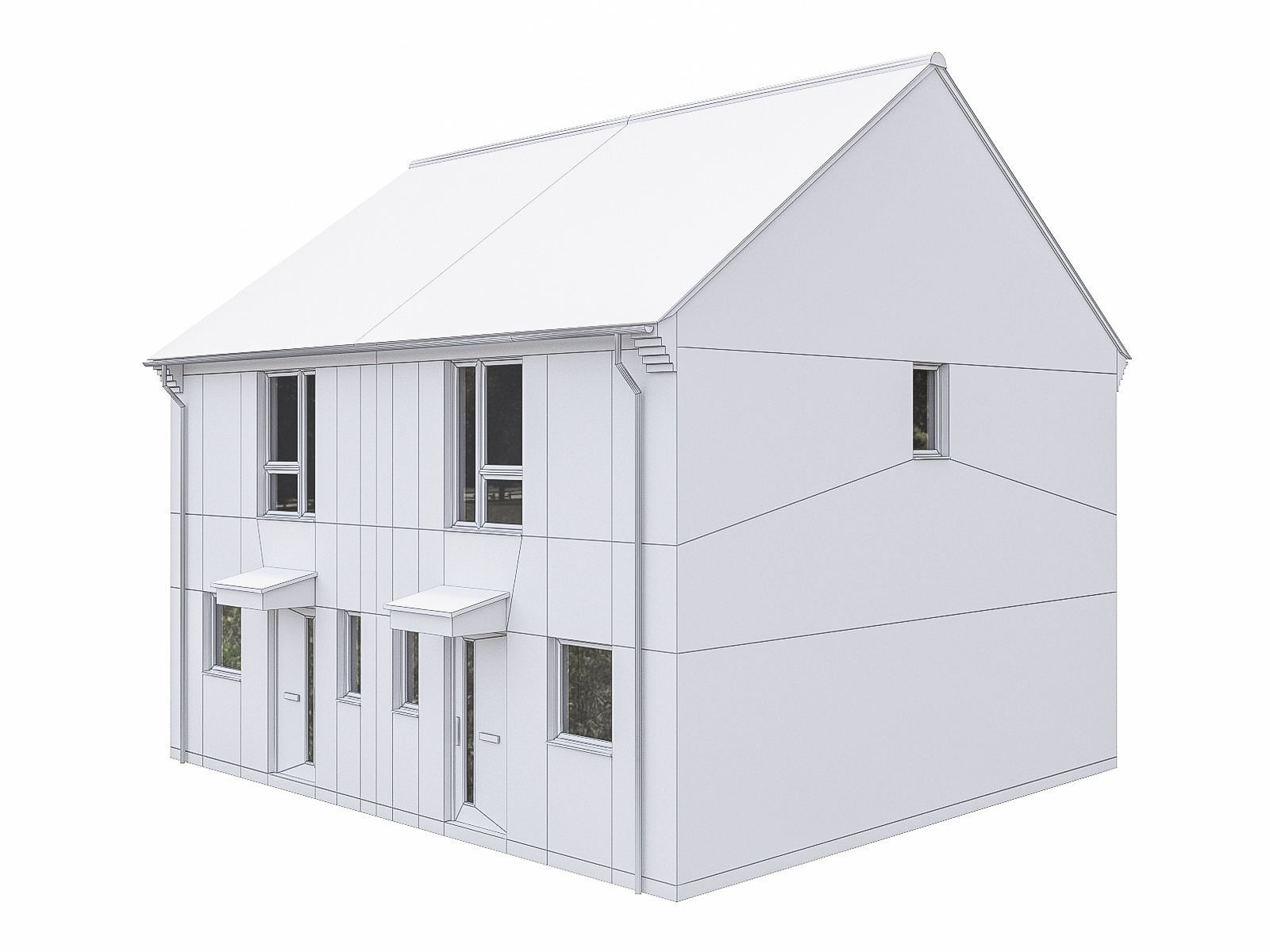 Neighborhood Houses P16 Low-poly 3D model_3
