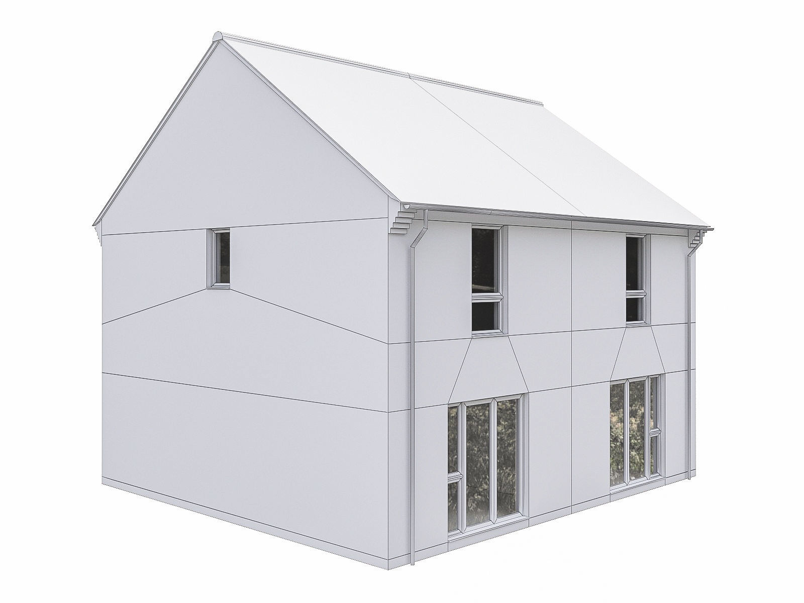 Neighborhood Houses P16 Low-poly 3D model_4