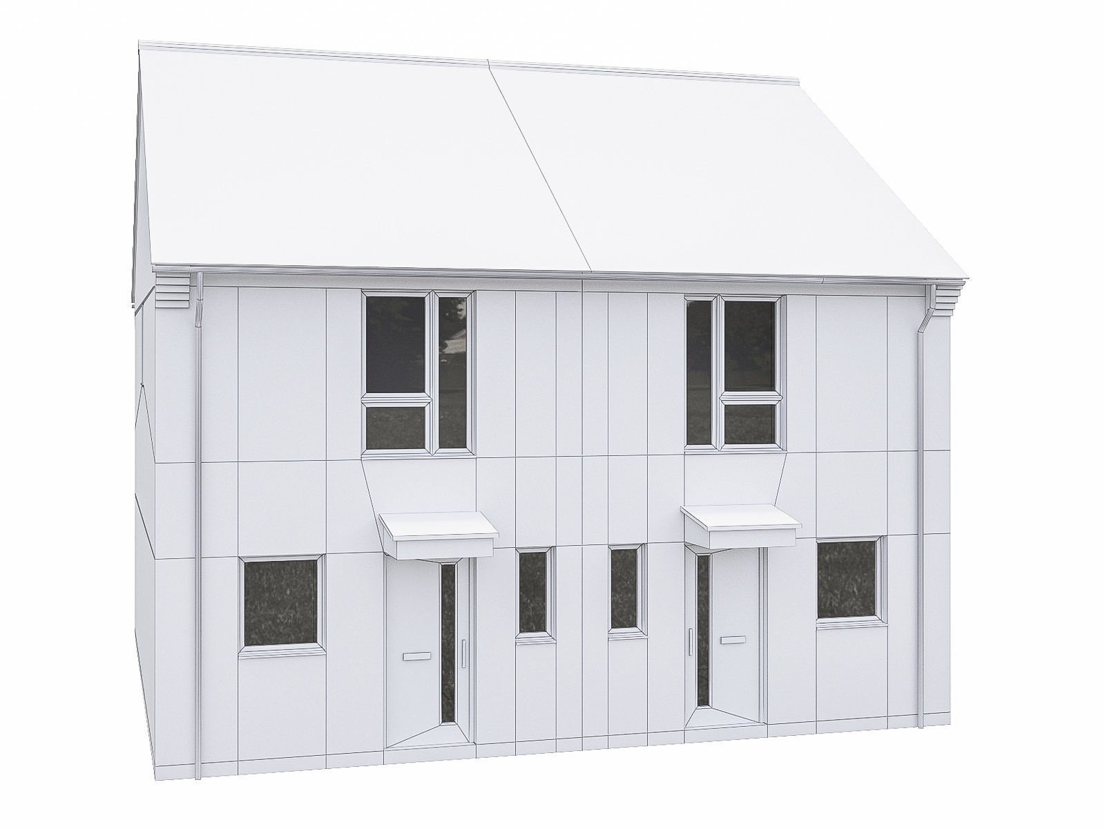 Neighborhood Houses P16 Low-poly 3D model_1