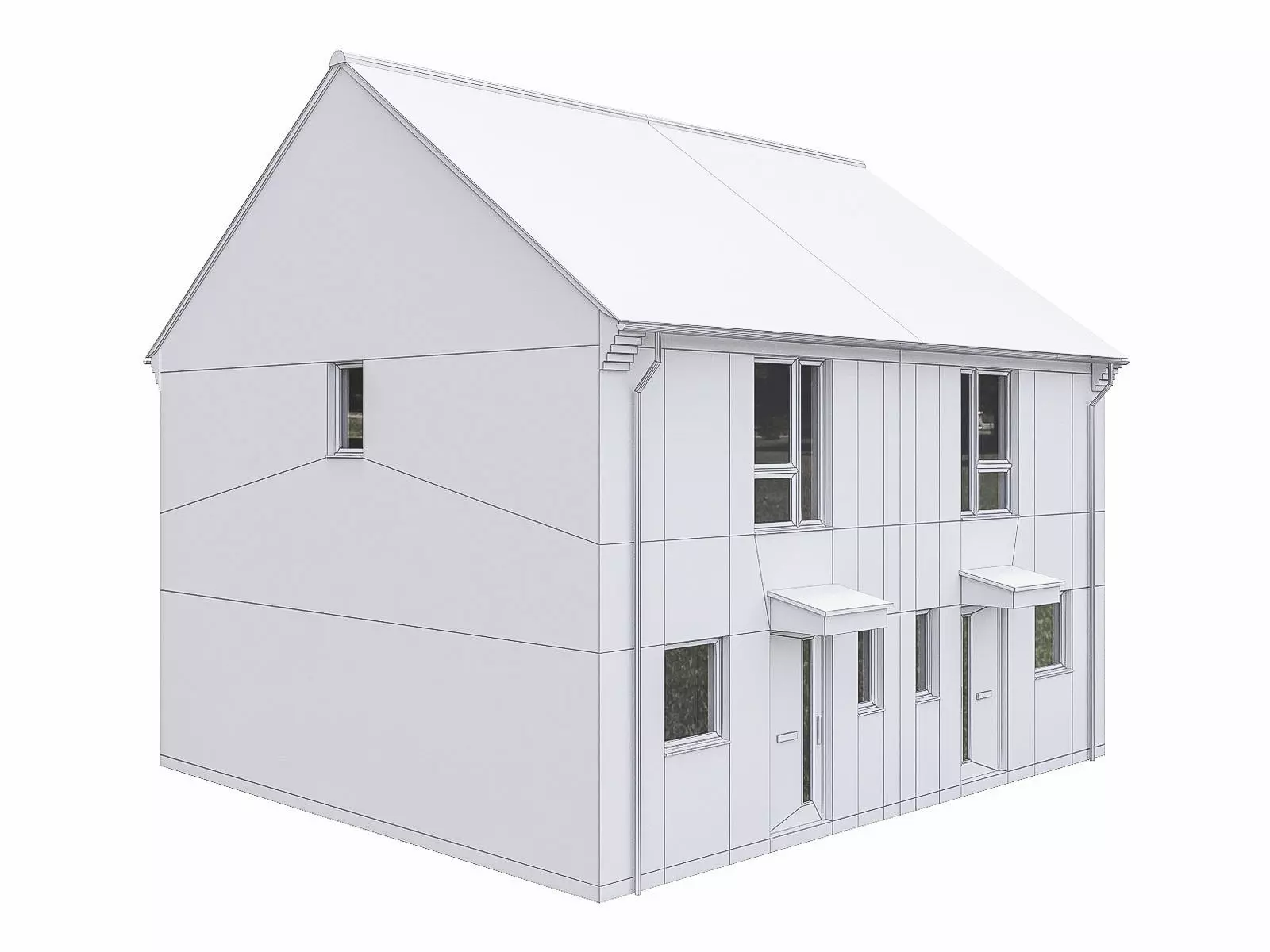 Neighborhood Houses P16 Low-poly 3D model_0