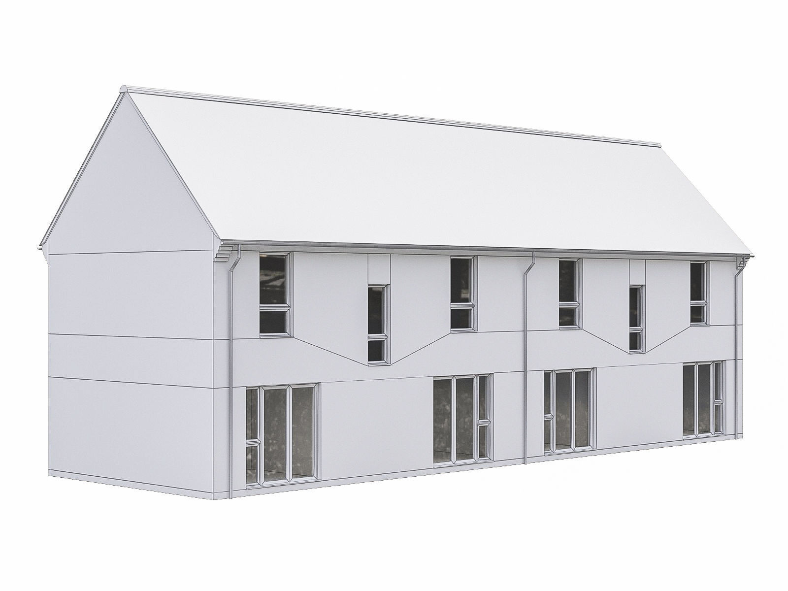 Neighborhood Houses P15 Low-poly 3D model_3