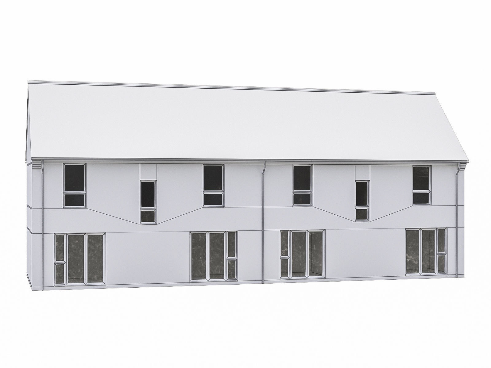 Neighborhood Houses P15 Low-poly 3D model_5