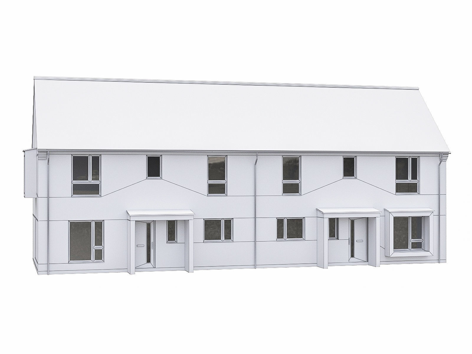 Neighborhood Houses P15 Low-poly 3D model_1