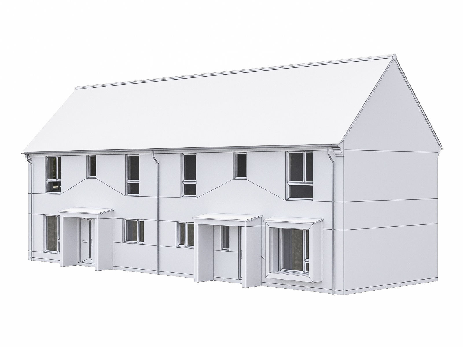 Neighborhood Houses P15 Low-poly 3D model_2
