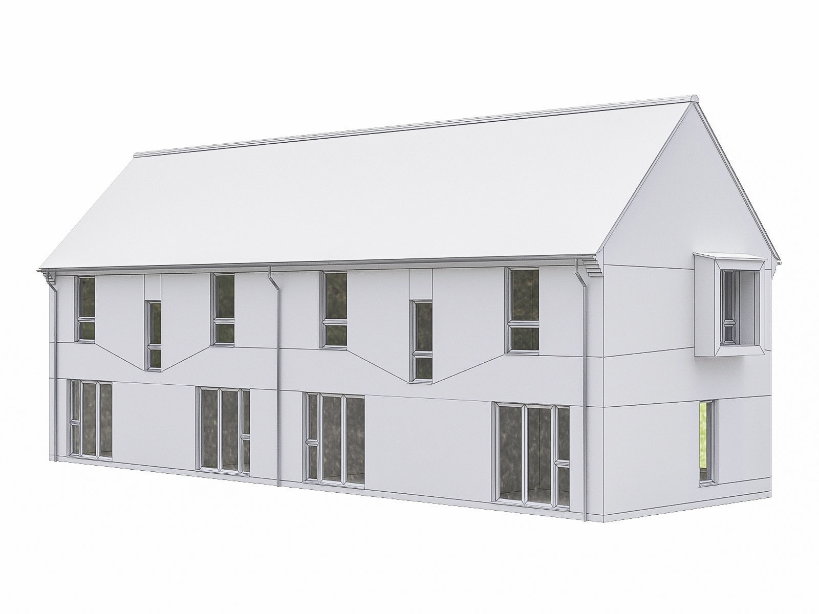 Neighborhood Houses P15 Low-poly 3D model_4