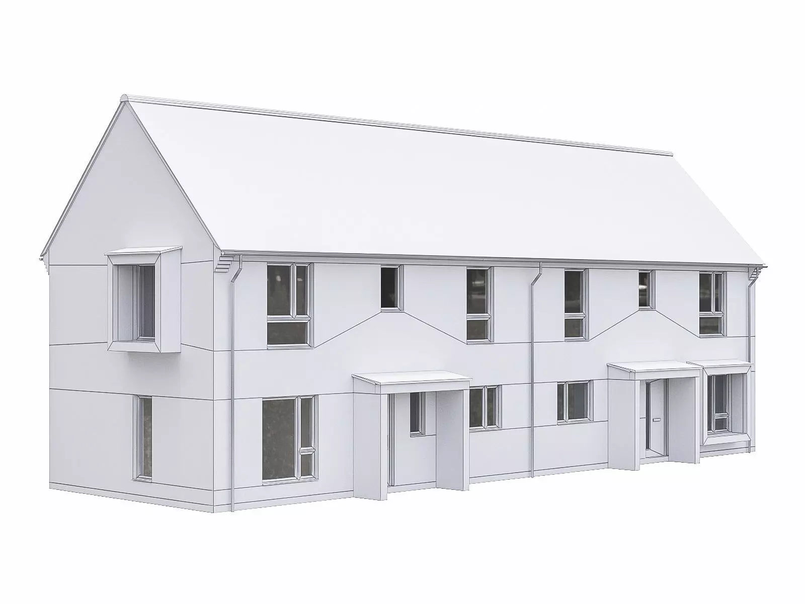 Neighborhood Houses P15 Low-poly 3D model_0