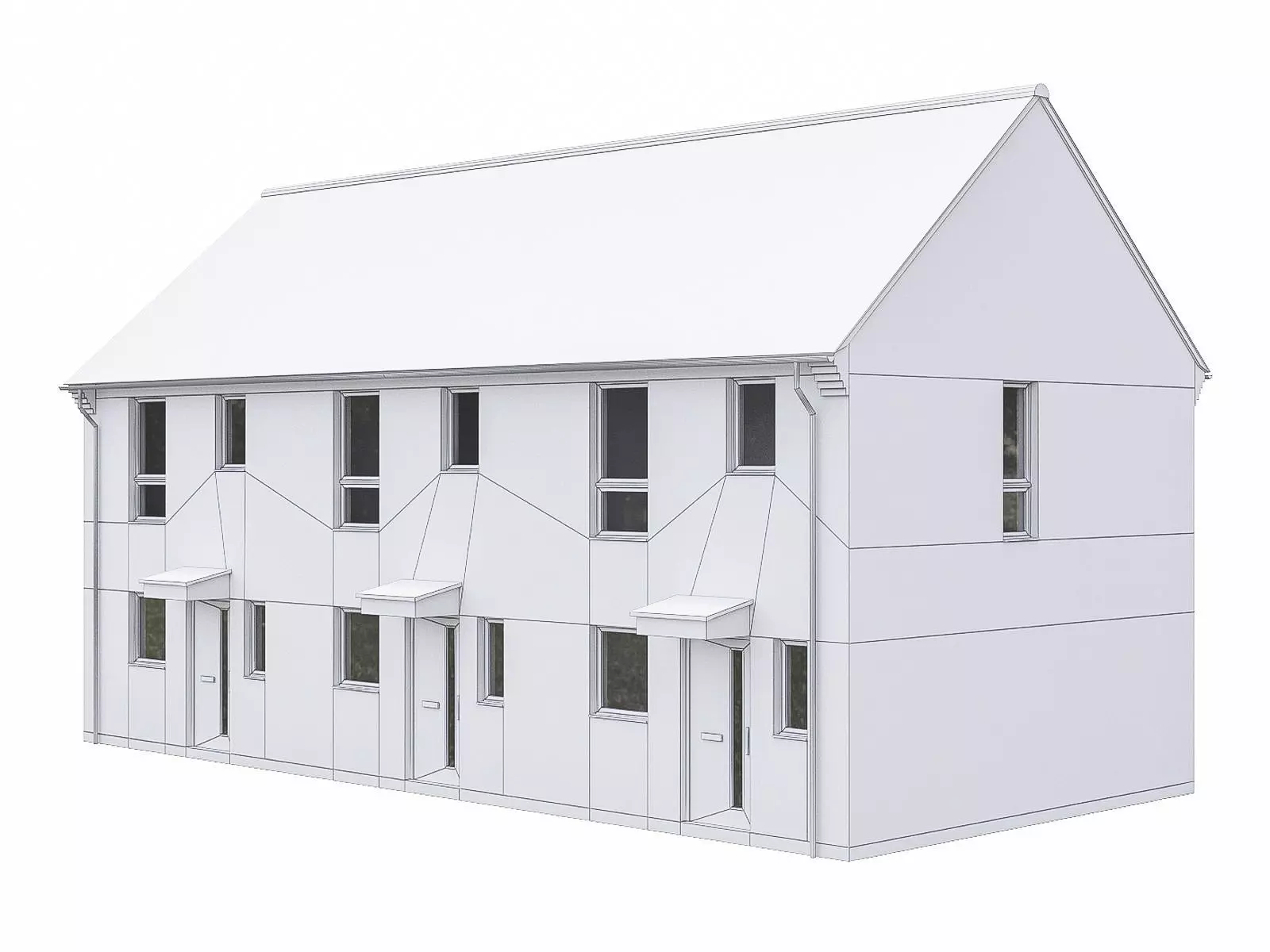 Neighborhood Houses P14 Low-poly 3D model_0