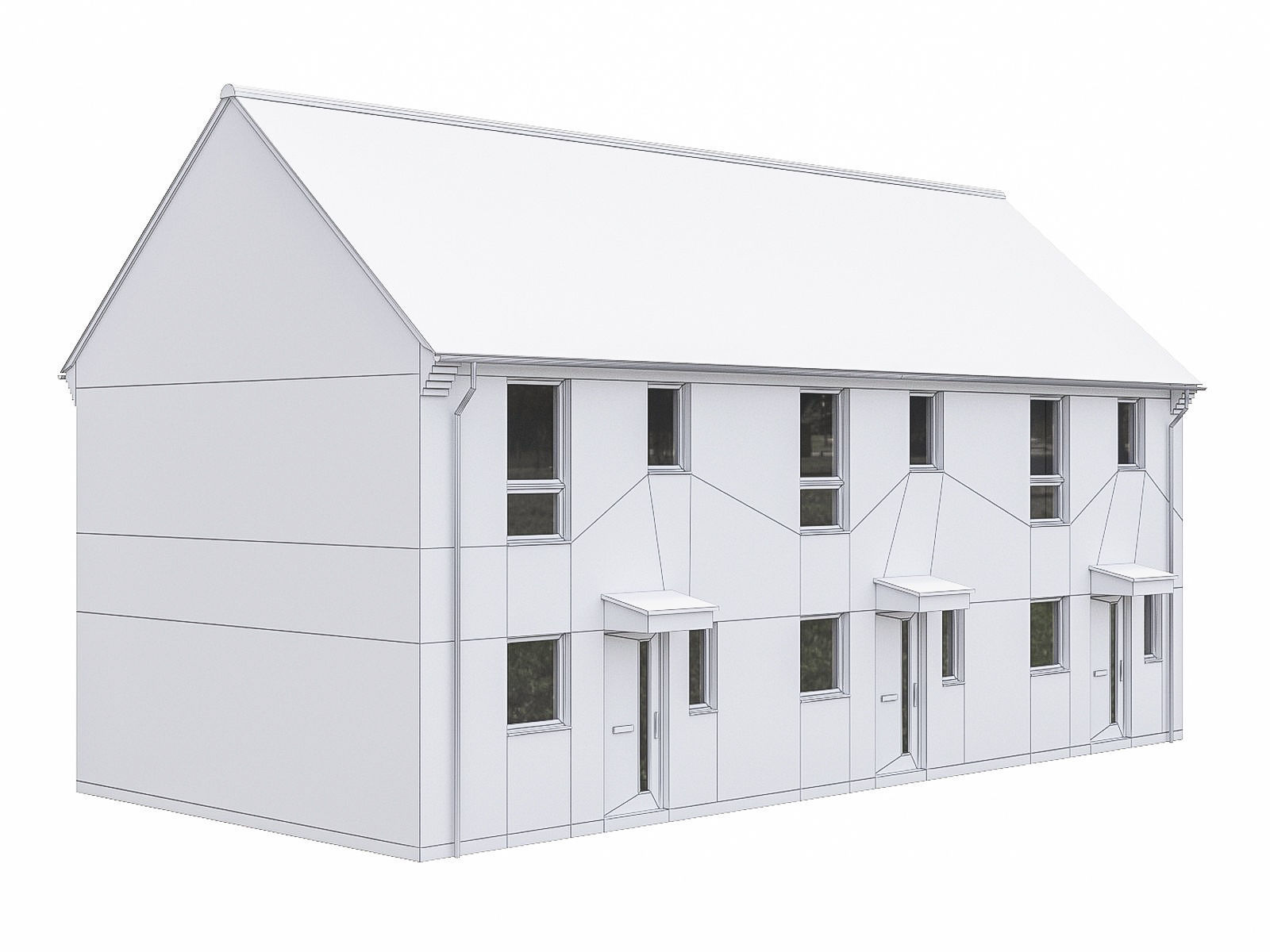 Neighborhood Houses P14 Low-poly 3D model_3