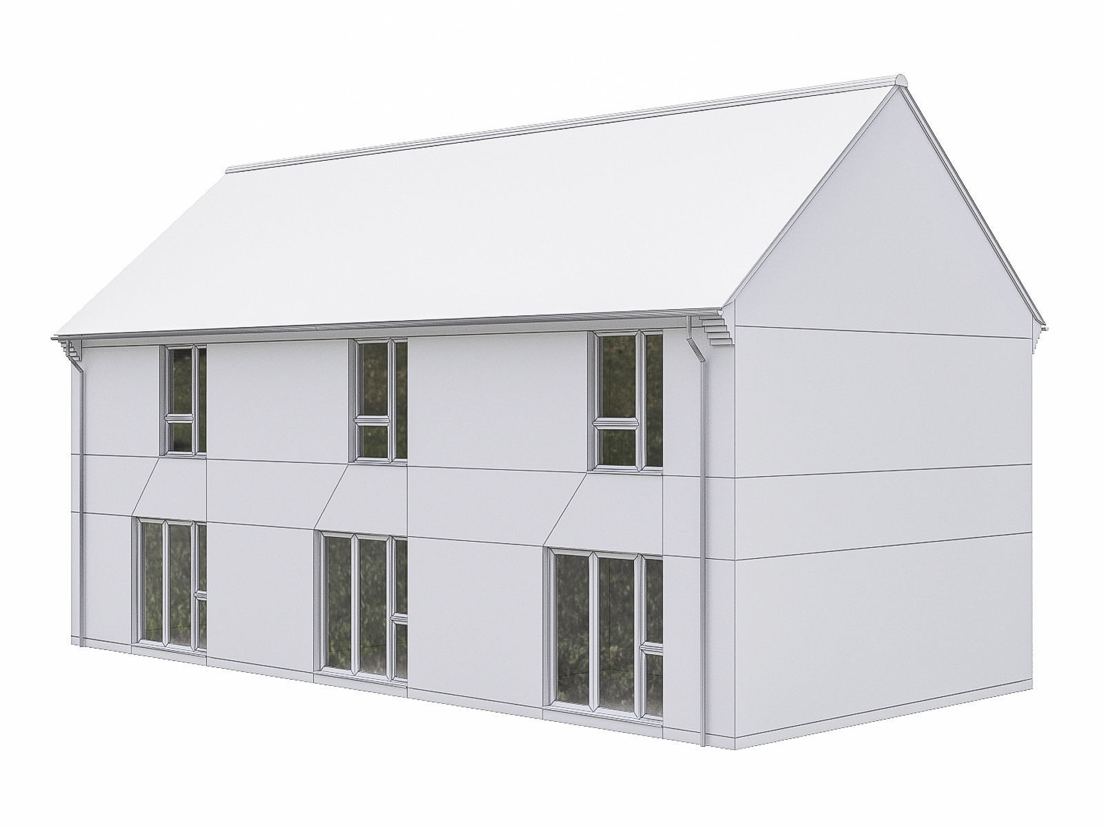 Neighborhood Houses P14 Low-poly 3D model_5
