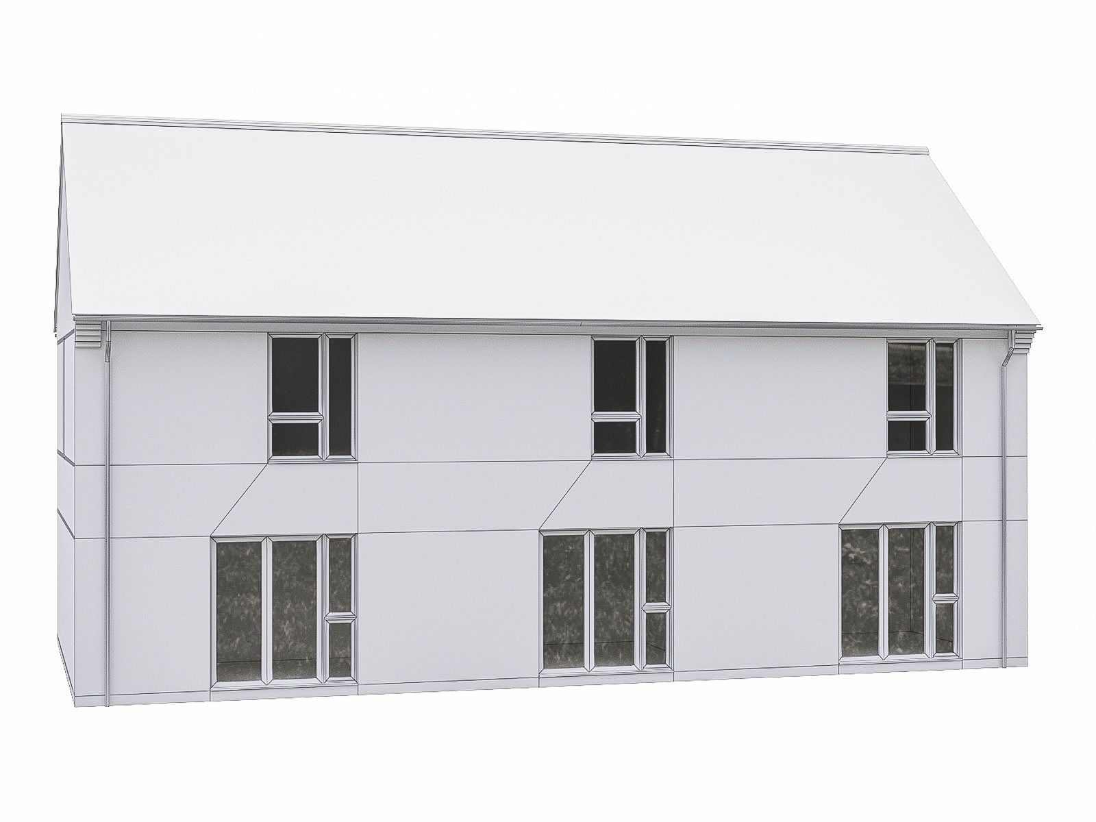 Neighborhood Houses P14 Low-poly 3D model_2