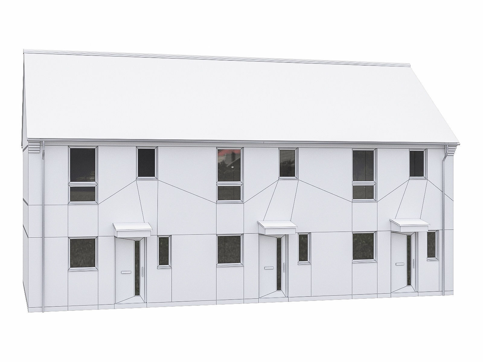 Neighborhood Houses P14 Low-poly 3D model_1
