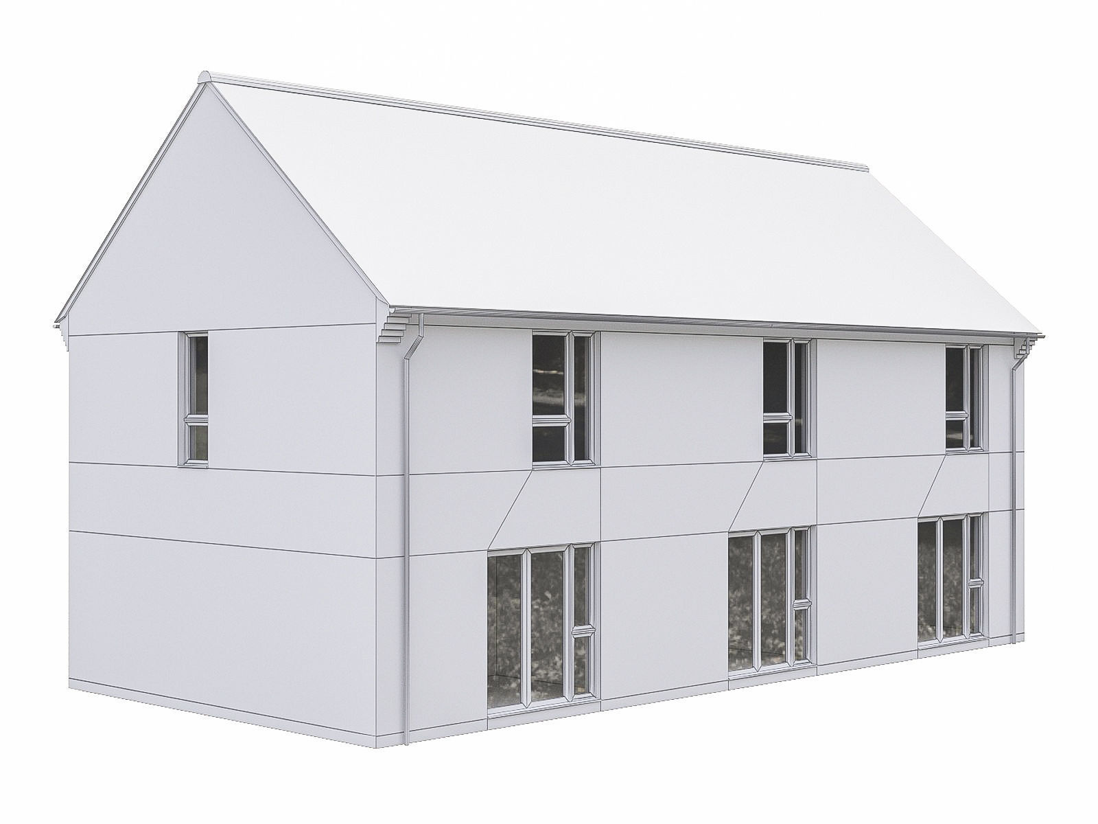 Neighborhood Houses P14 Low-poly 3D model_4