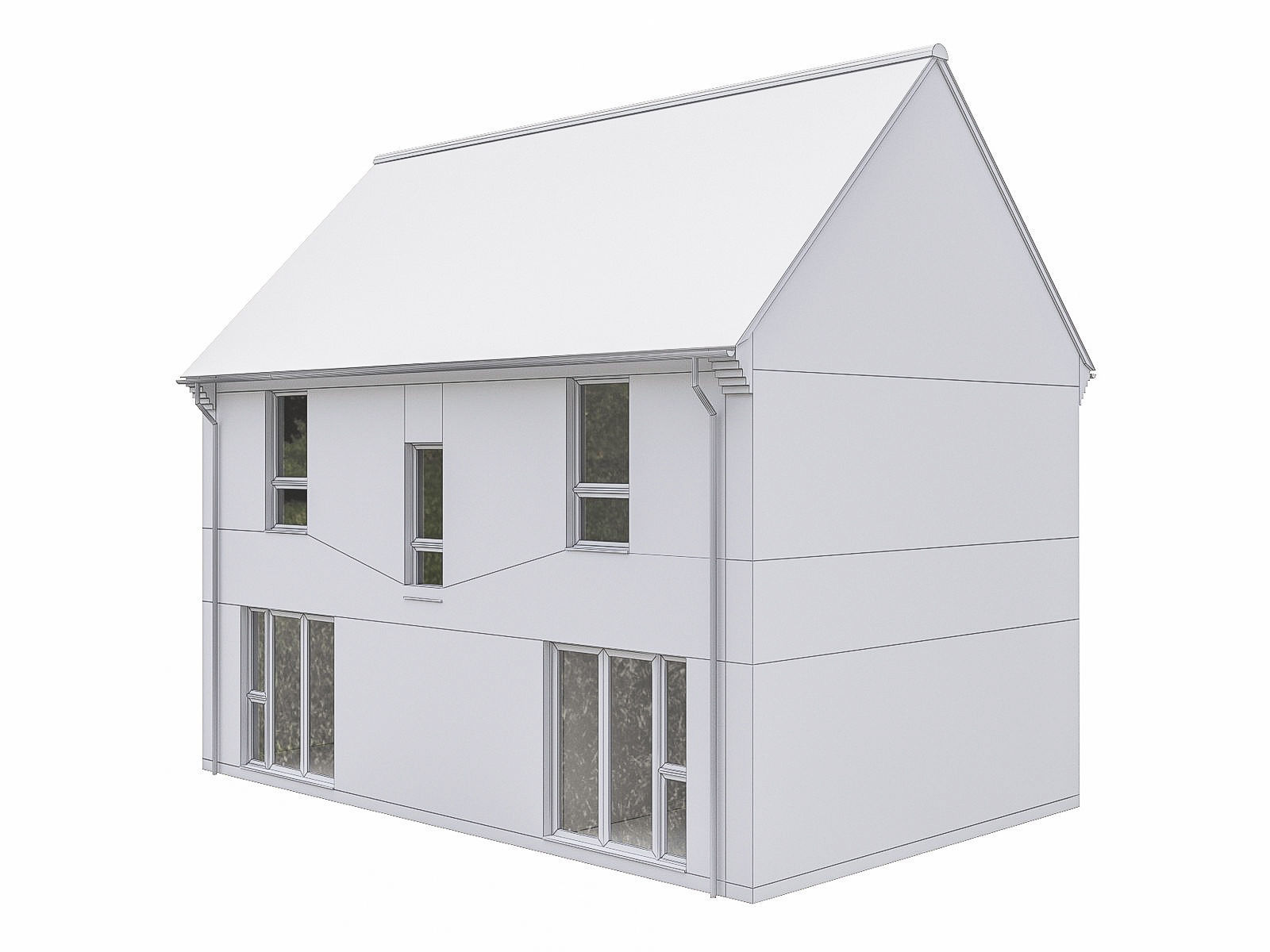 Neighborhood Houses P13 Low-poly 3D model_4