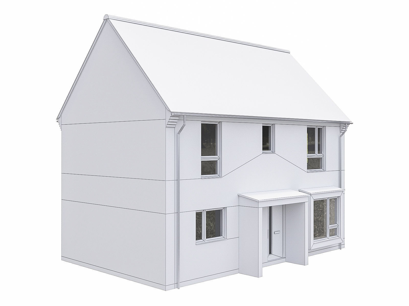 Neighborhood Houses P13 Low-poly 3D model_2