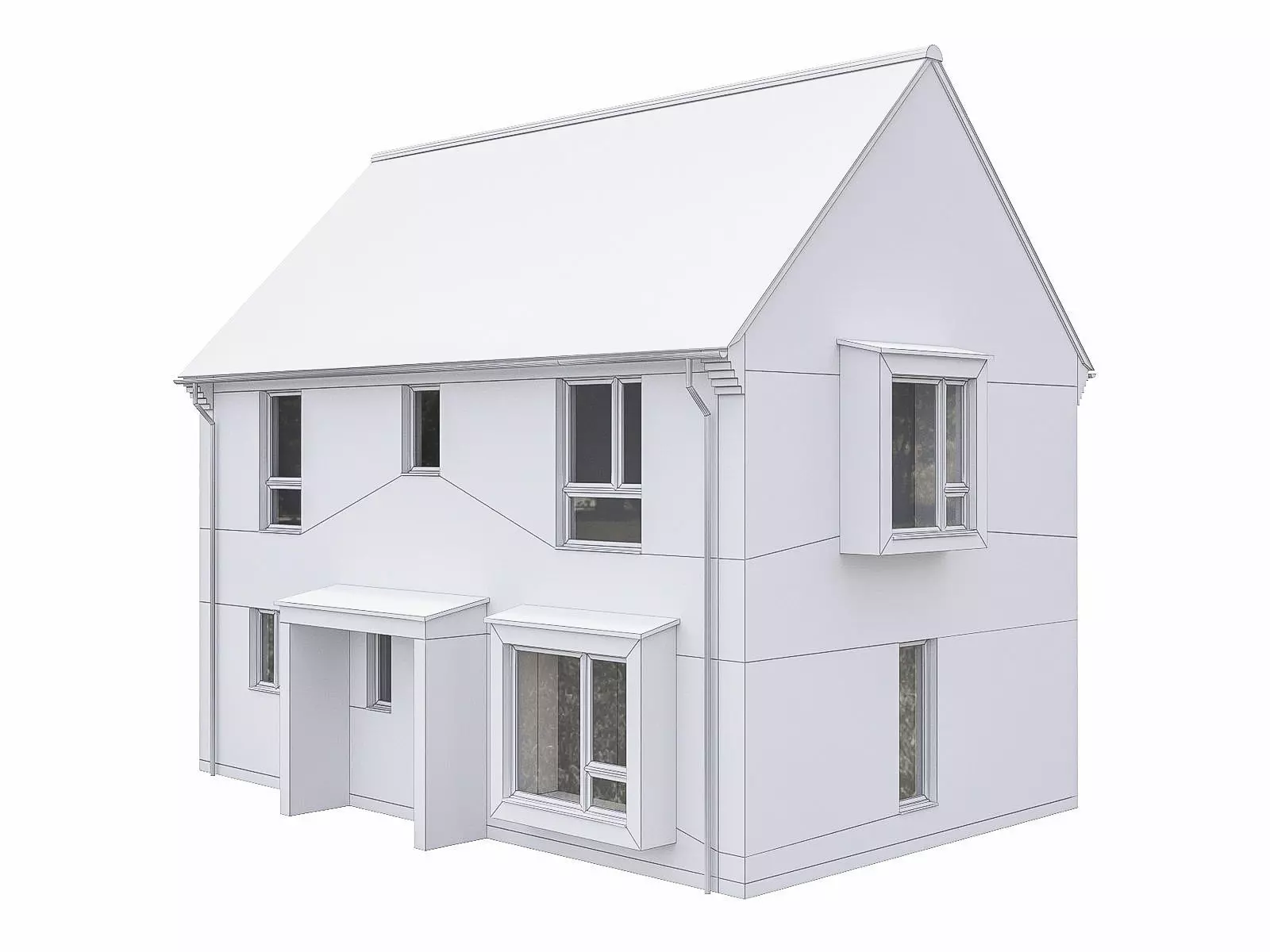 Neighborhood Houses P13 Low-poly 3D model_0
