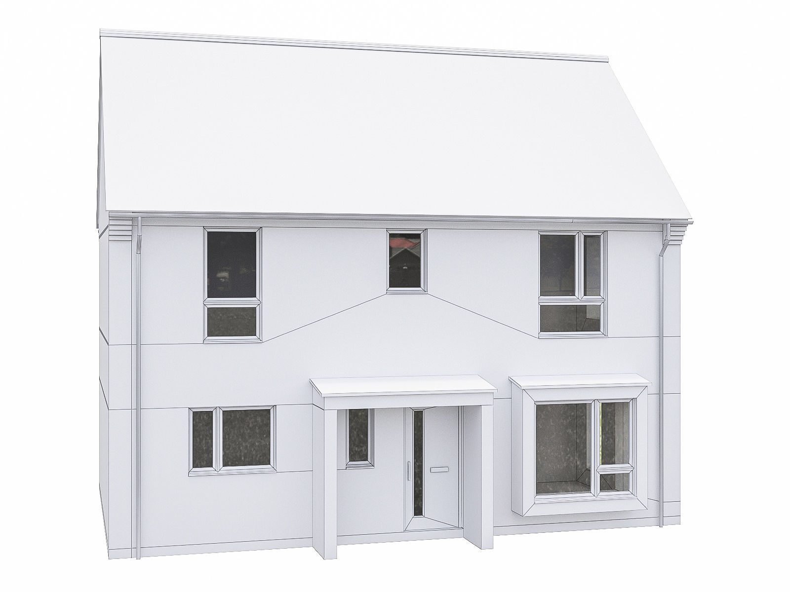 Neighborhood Houses P13 Low-poly 3D model_1