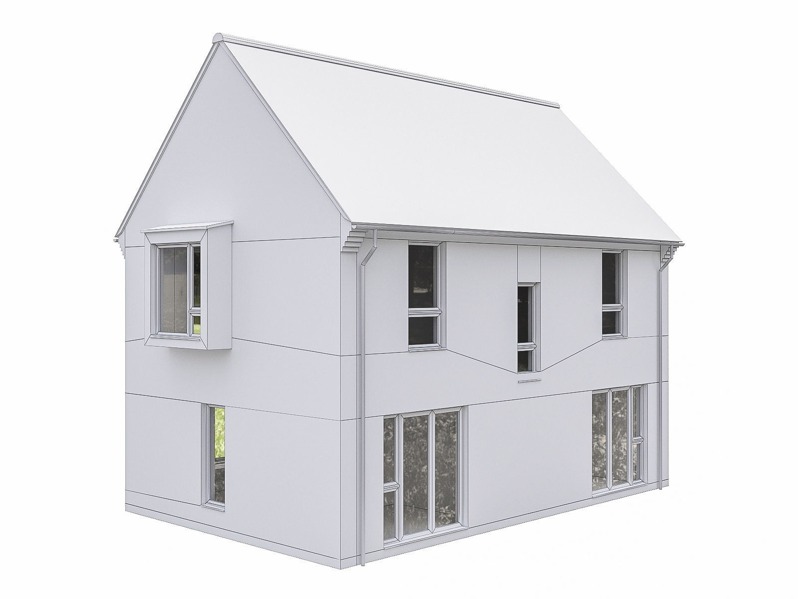 Neighborhood Houses P13 Low-poly 3D model_3