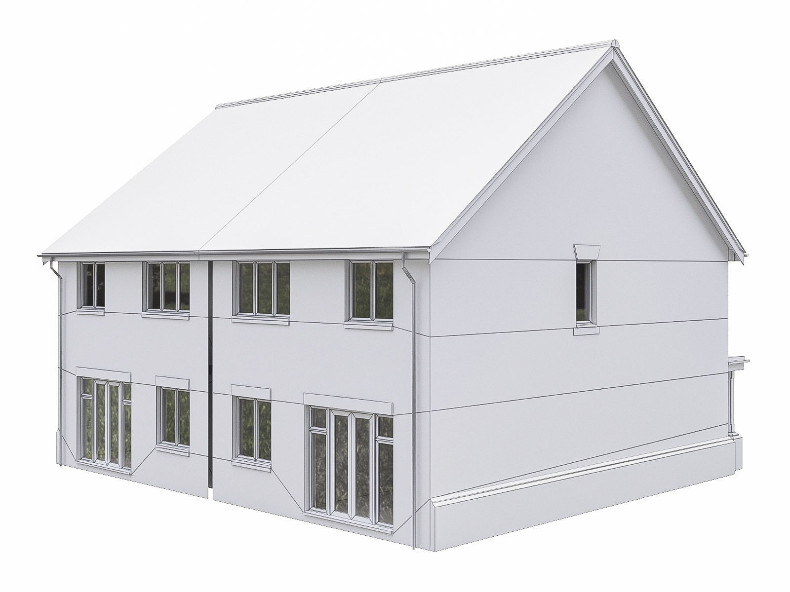 Neighborhood Houses P07 Low-poly 3D model_4