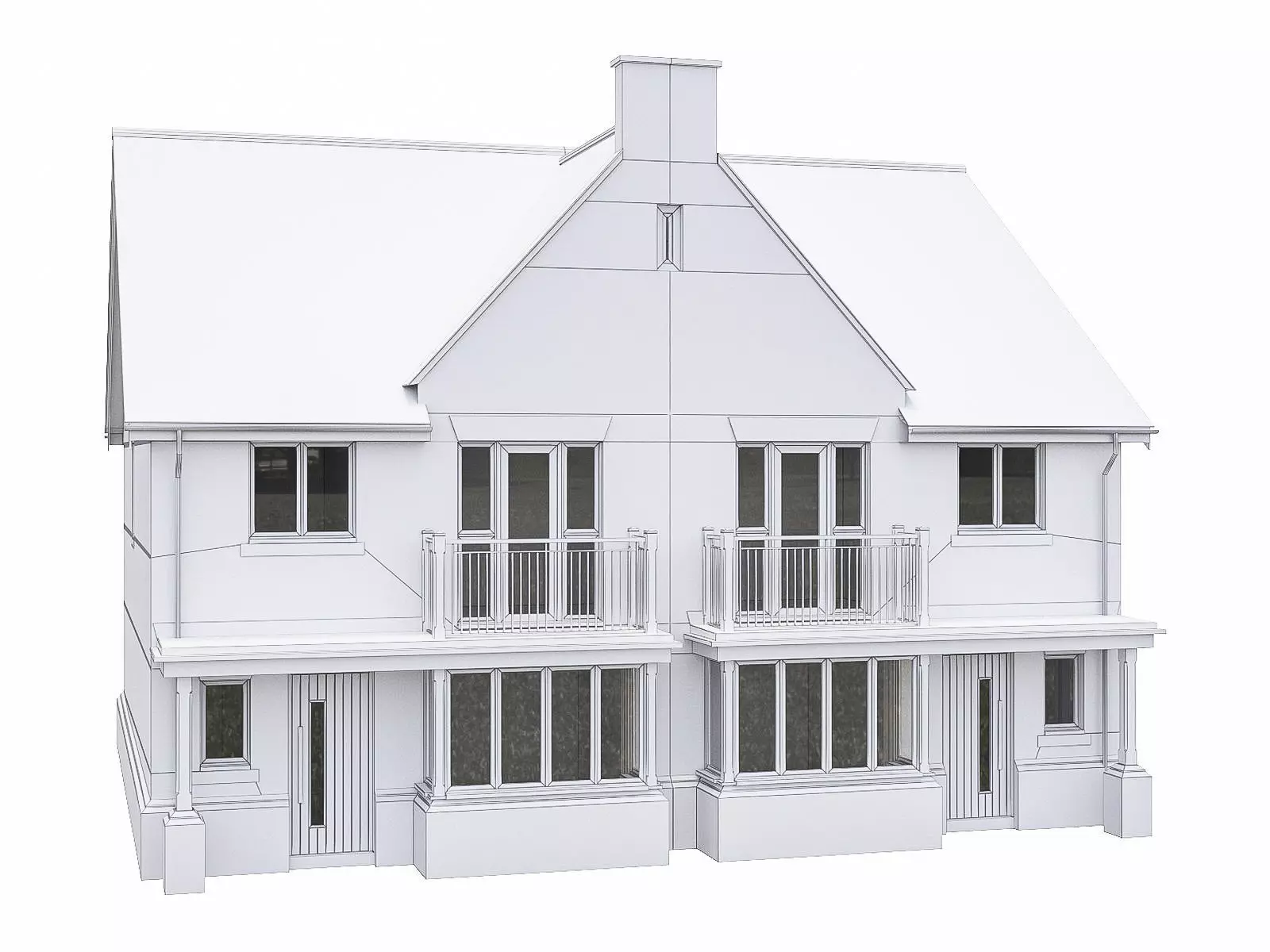 Neighborhood Houses P07 Low-poly 3D model_0