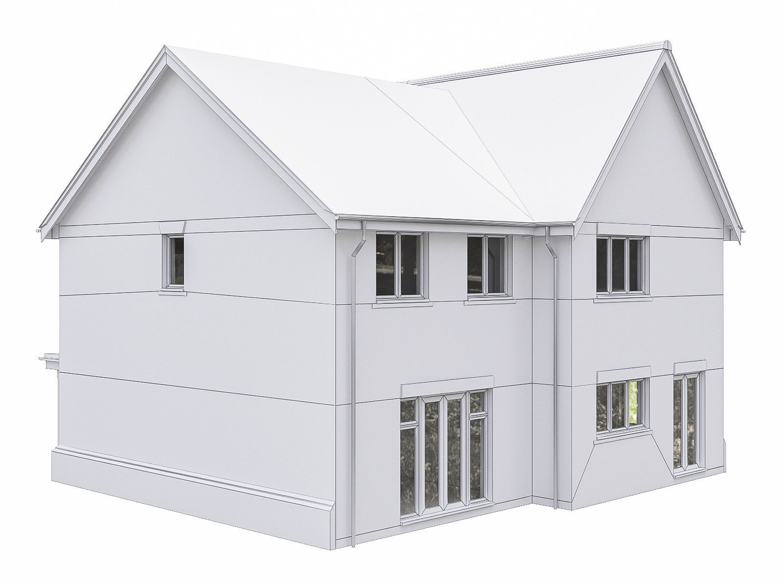 Neighborhood Houses P05 Low-poly 3D model_3
