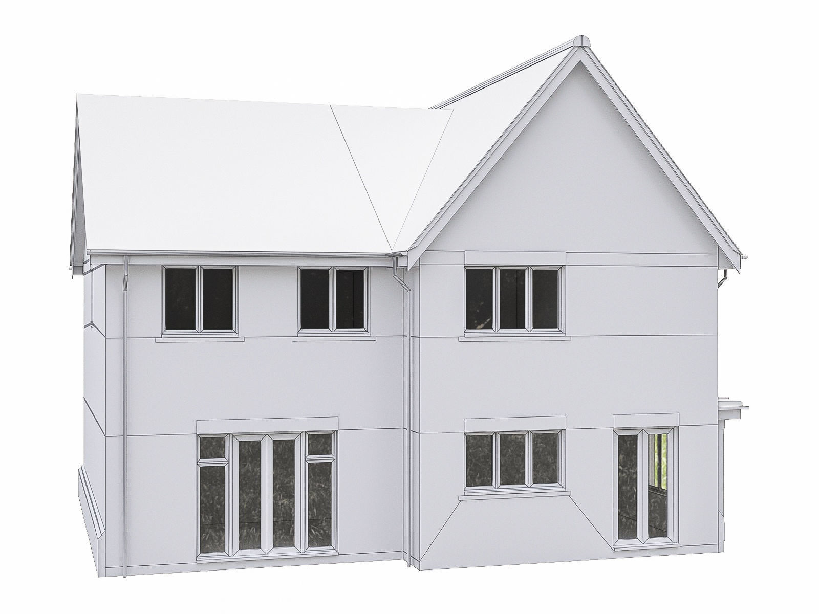 Neighborhood Houses P05 Low-poly 3D model_5