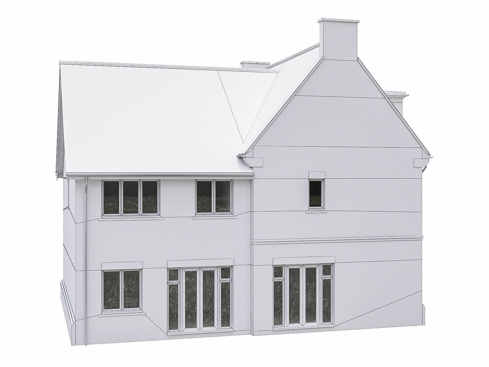 Neighborhood Houses P04 Low-poly 3D model_2
