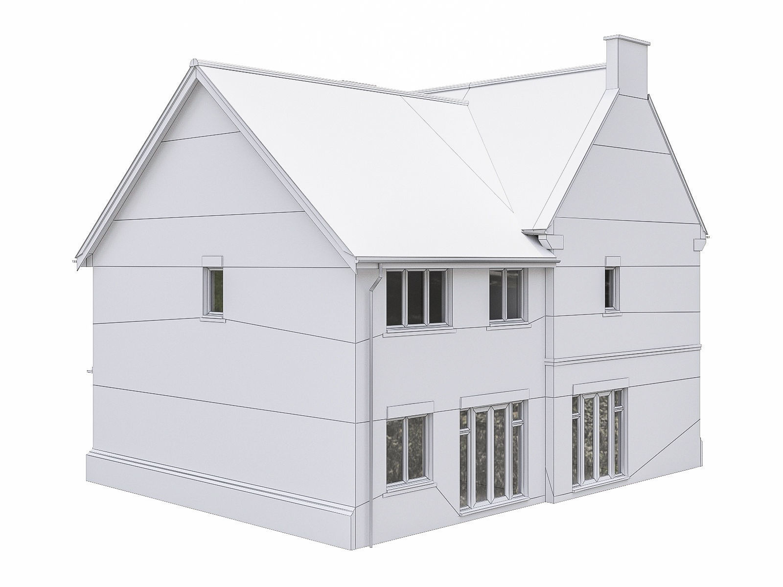 Neighborhood Houses P04 Low-poly 3D model_4