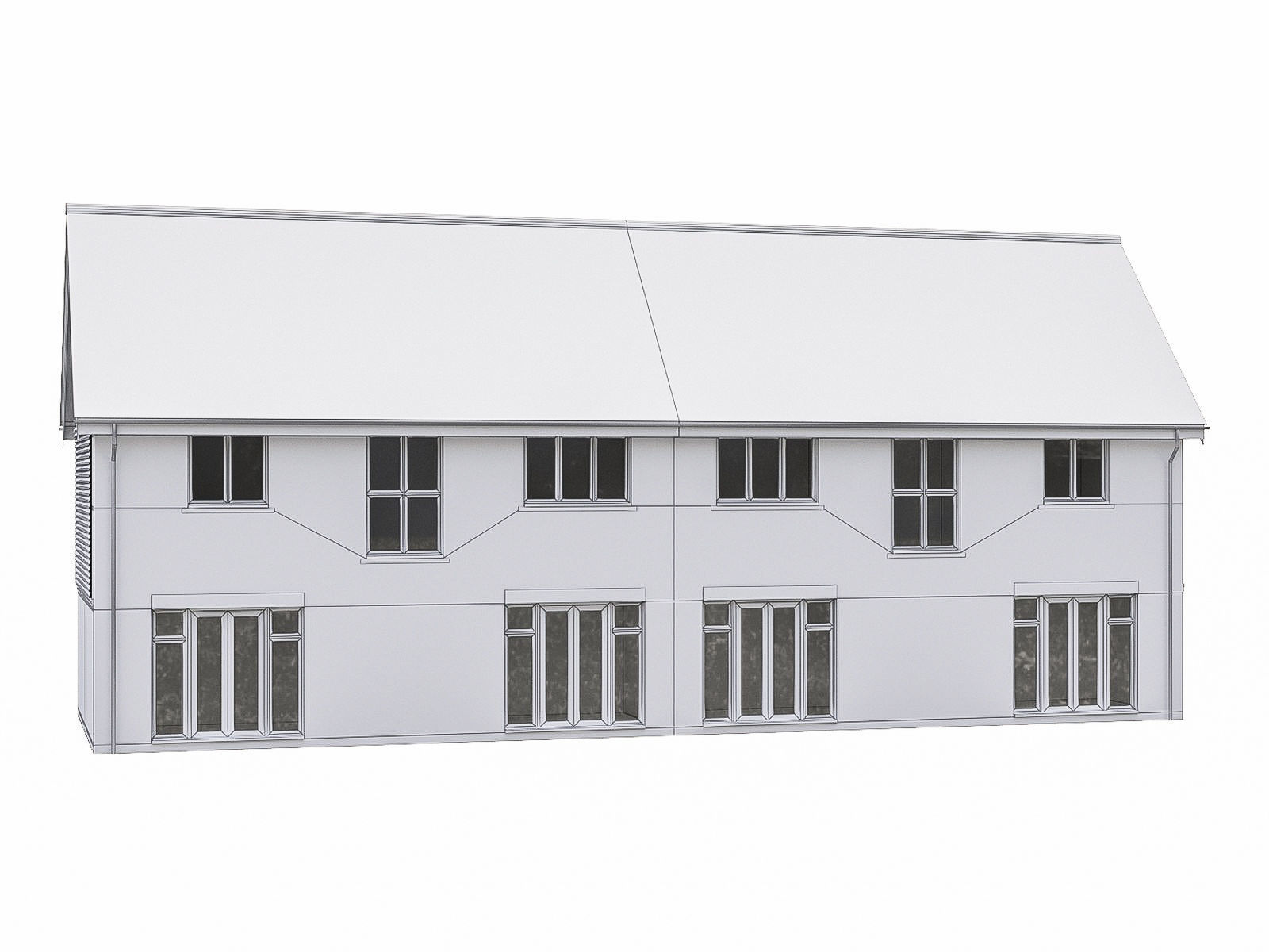 Neighborhood Houses P01 Low-poly 3D model_5