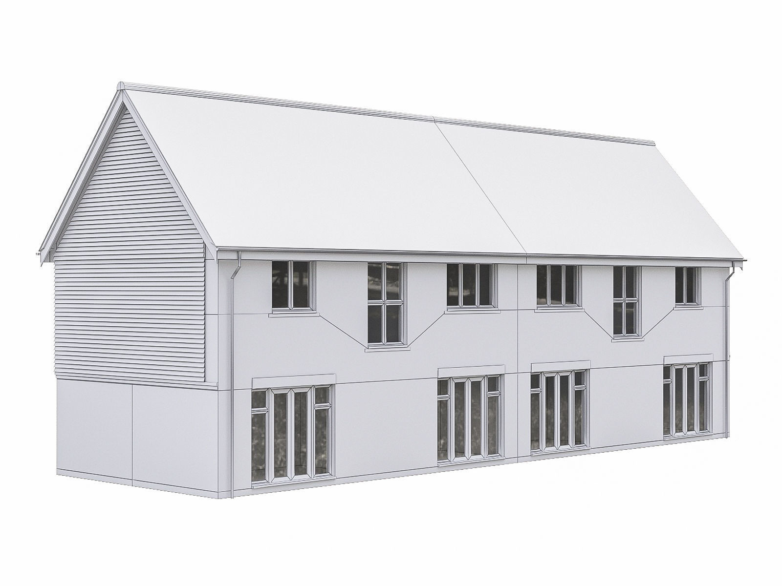 Neighborhood Houses P01 Low-poly 3D model_3