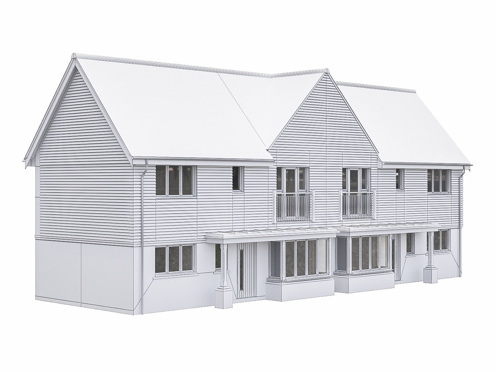 Neighborhood Houses P01 Low-poly 3D model_2