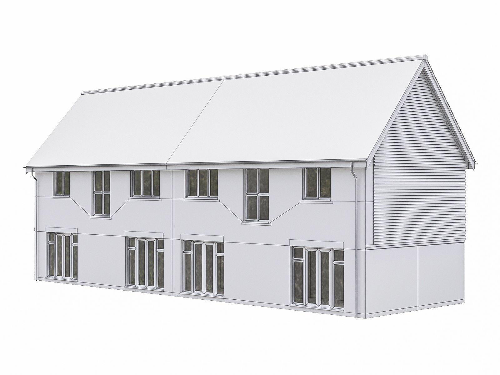 Neighborhood Houses P01 Low-poly 3D model_4