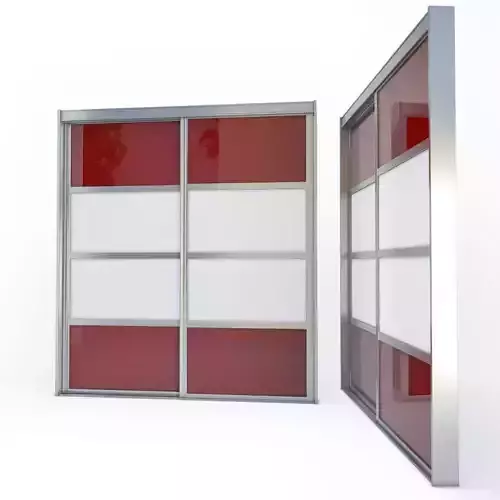 Red Sliding Closet Door 3D model