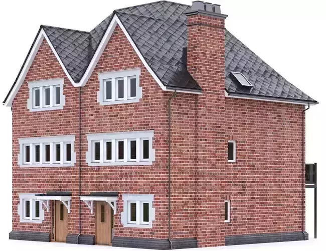 English Brick House 22 Low-poly 3D model