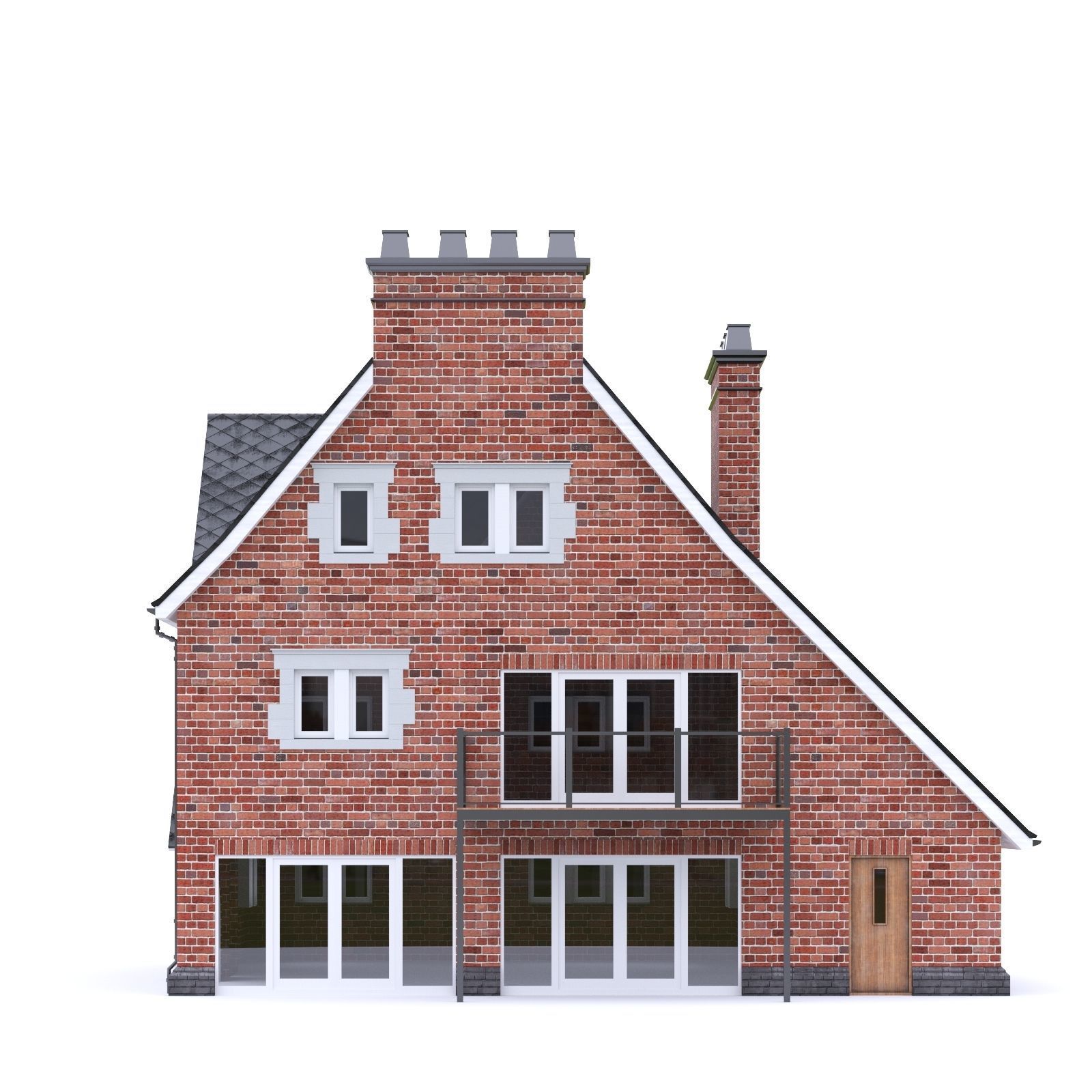 English Brick House 20 Low-poly 3D model_4