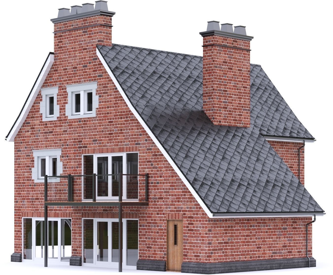English Brick House 20 Low-poly 3D model_14