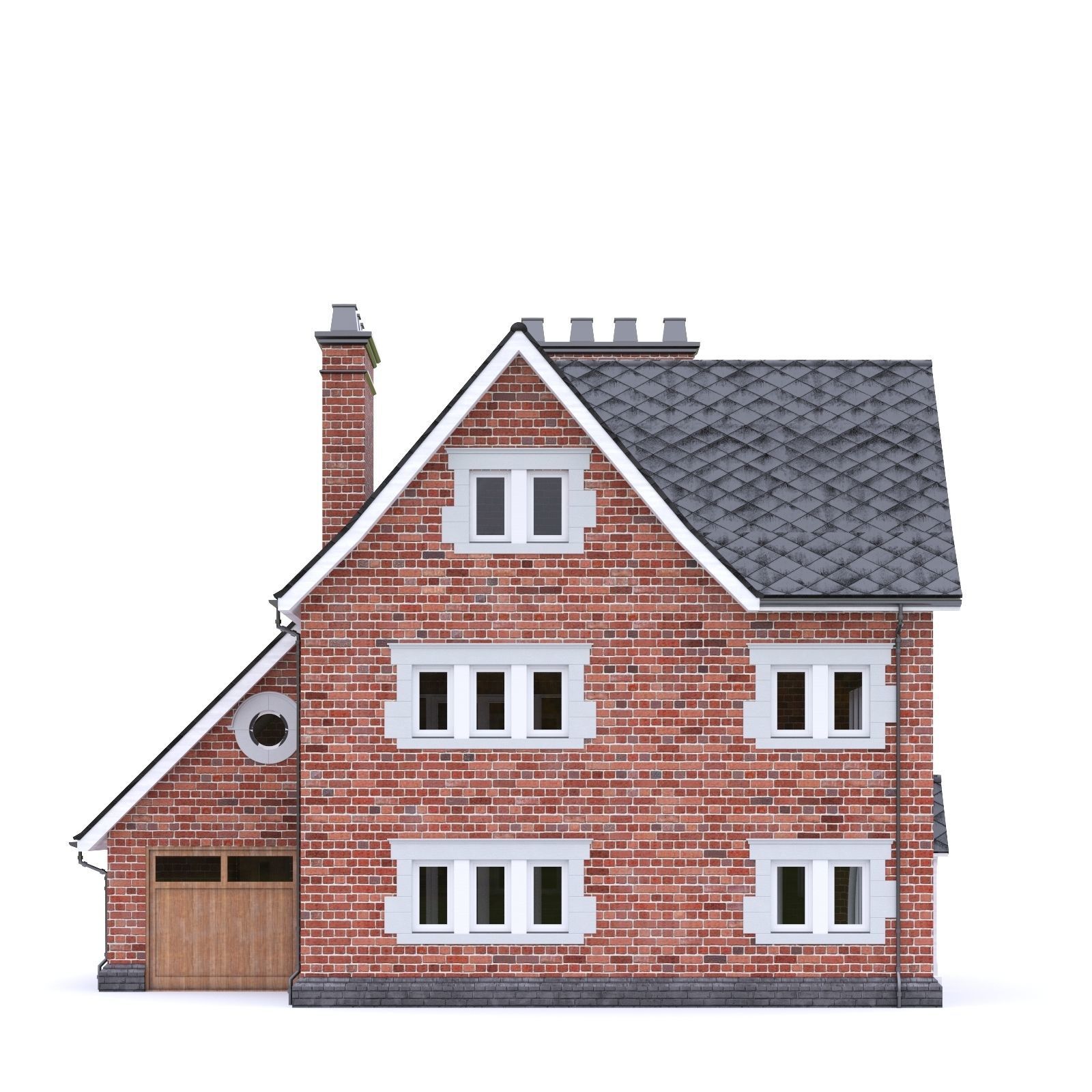 English Brick House 20 Low-poly 3D model_8