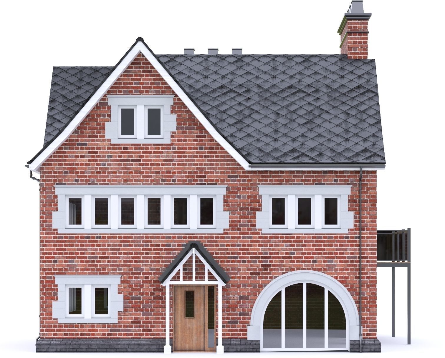 English Brick House 20 Low-poly 3D model_11