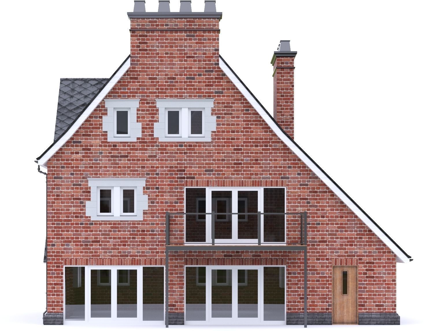 English Brick House 20 Low-poly 3D model_13