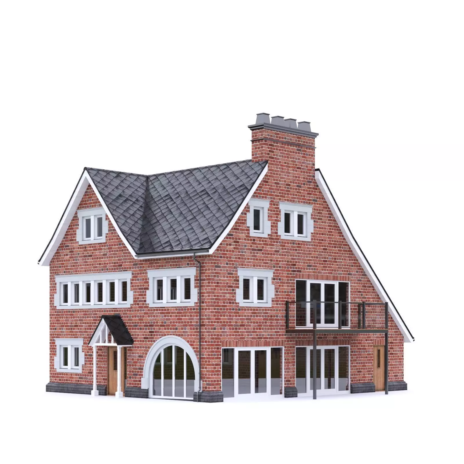 English Brick House 20 Low-poly 3D model_0