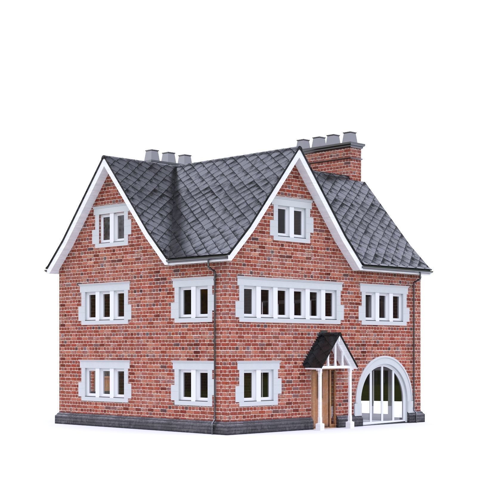 English Brick House 20 Low-poly 3D model_2