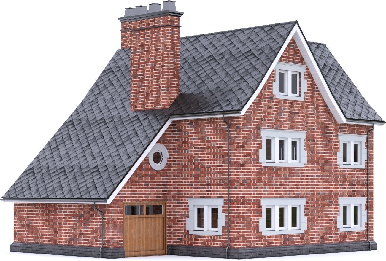 English Brick House 20 Low-poly 3D model_16