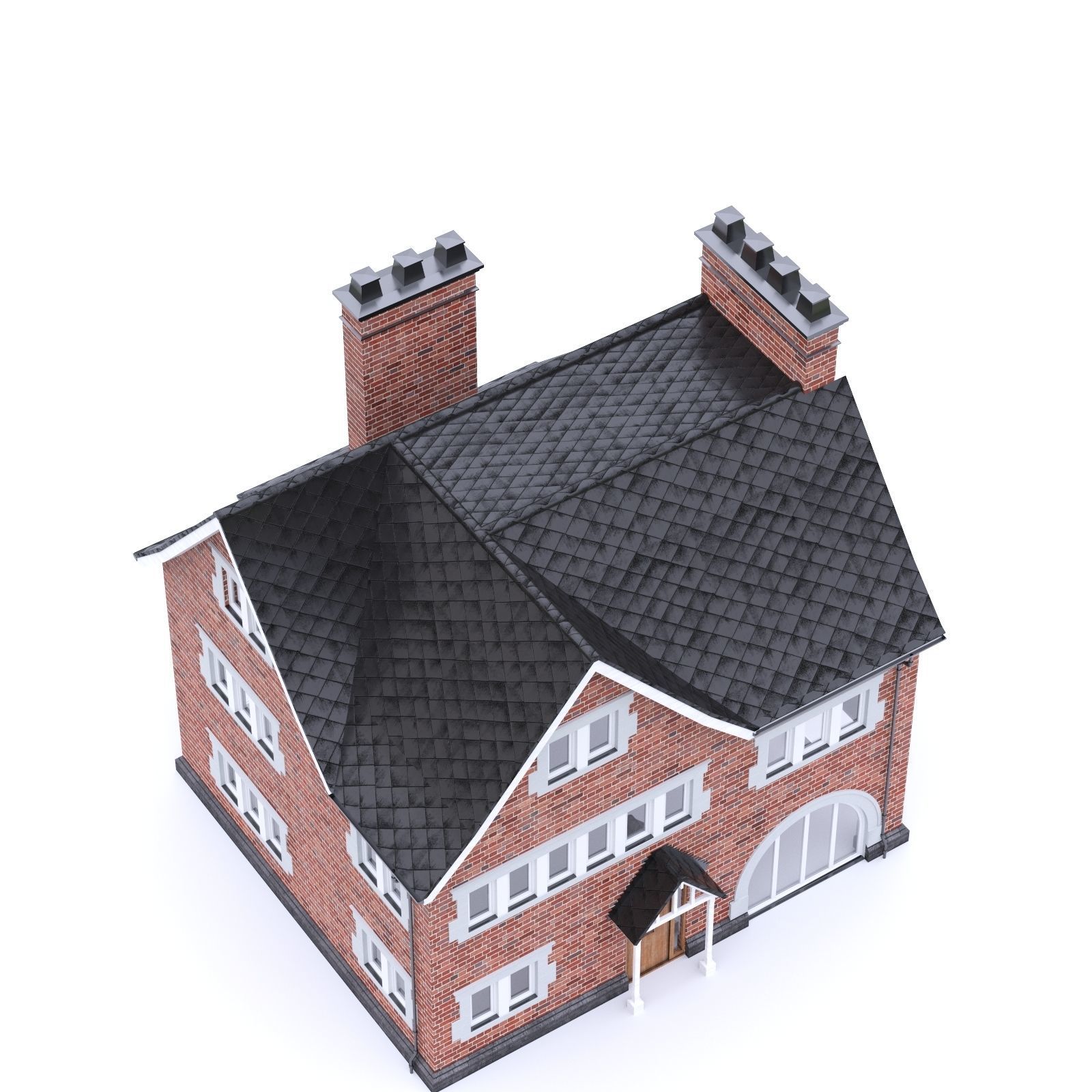 English Brick House 20 Low-poly 3D model_1