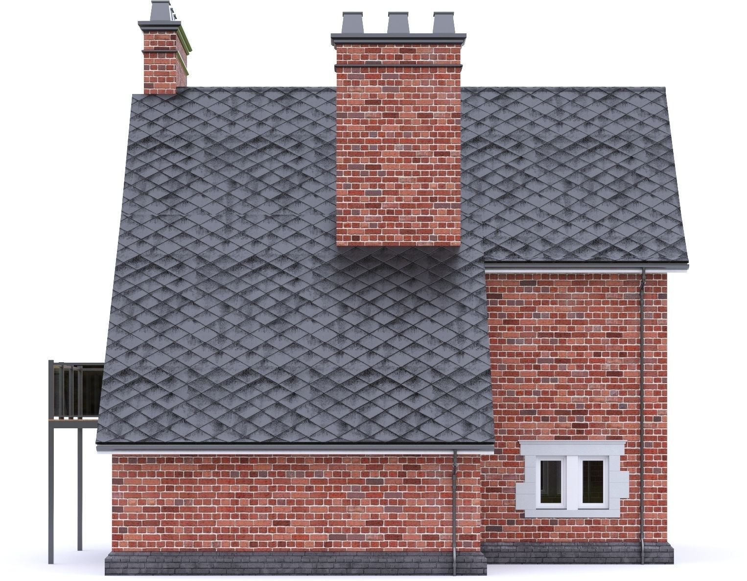 English Brick House 20 Low-poly 3D model_15