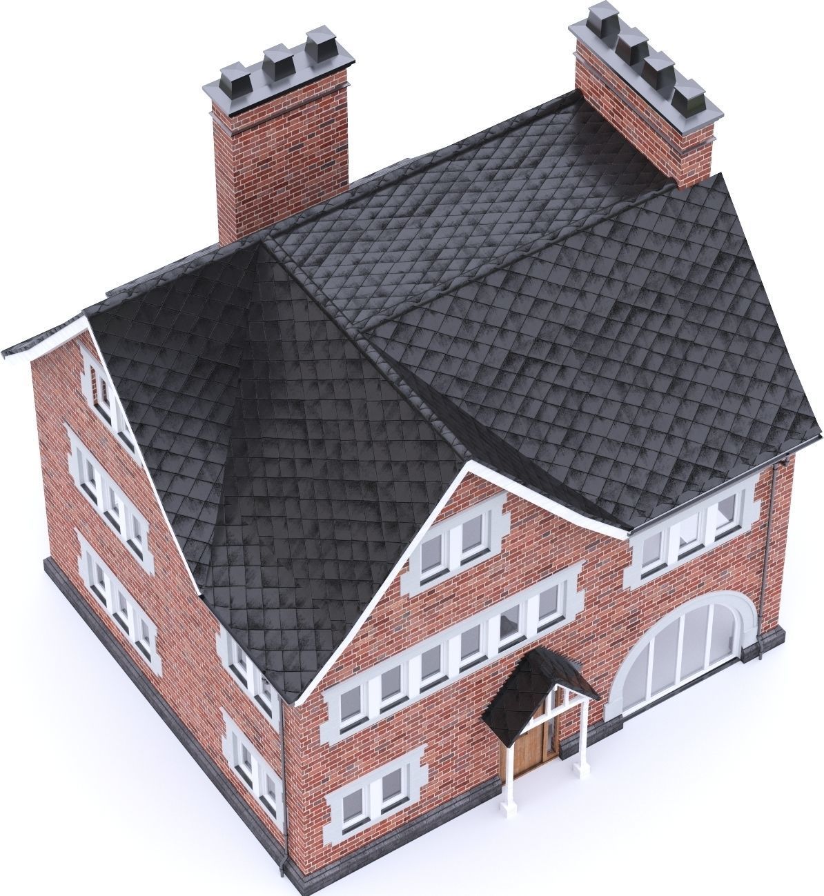 English Brick House 20 Low-poly 3D model_9