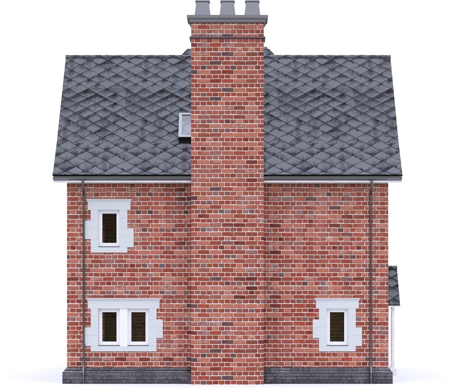 English Brick House 19 Low-poly 3D model_9