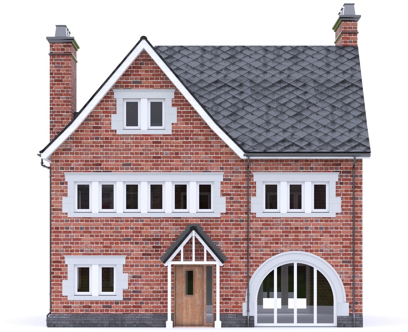 English Brick House 19 Low-poly 3D model_10